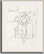 A.L. (ANNETTE IN PURPLE)   1980   charcoal   25½" x 19½"