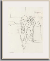ANNETTE (LEANING)   1980   charcoal   25½" x 19½"