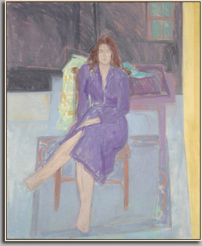 ANNETTE IN PURPLE   1980   oil/linen   54" X 44"
