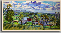 MAXATAWNY FARM   2003  acrylic/board   15x30"